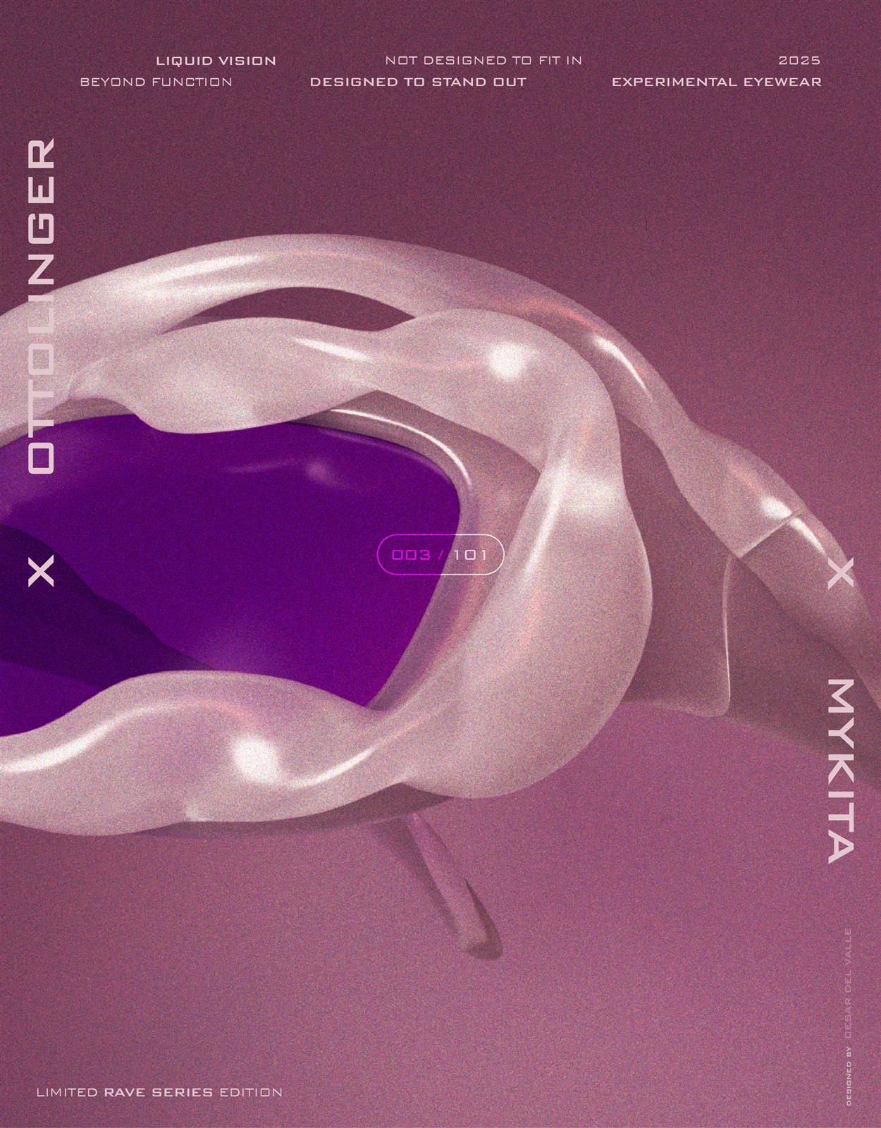 Ottolinger × Mykita — póster de campaña 02 (macro)
